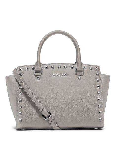 michael kors selma bag pearl gray|Michael Kors selma studded.